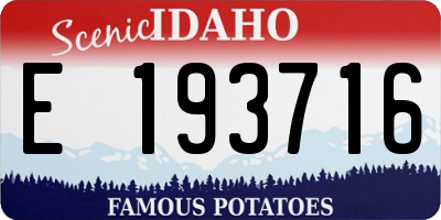 ID license plate E193716