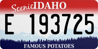 ID license plate E193725