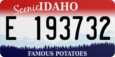 ID license plate E193732
