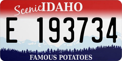 ID license plate E193734