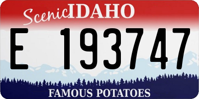 ID license plate E193747