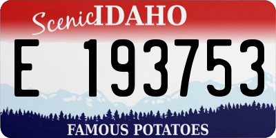 ID license plate E193753