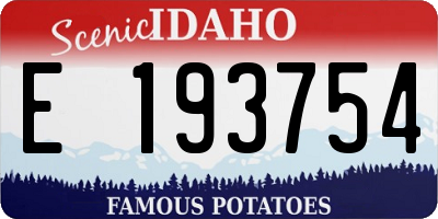ID license plate E193754