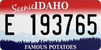 ID license plate E193765