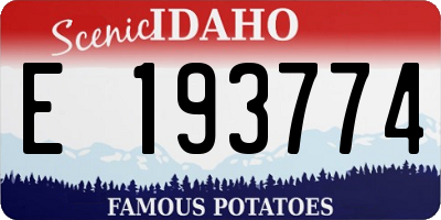 ID license plate E193774