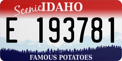ID license plate E193781
