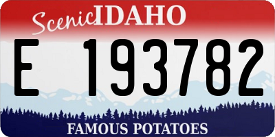 ID license plate E193782