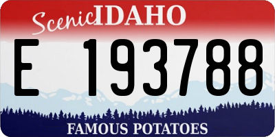 ID license plate E193788