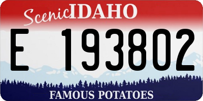 ID license plate E193802
