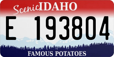 ID license plate E193804