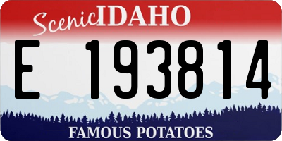 ID license plate E193814