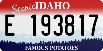 ID license plate E193817