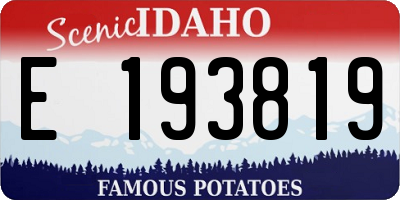 ID license plate E193819