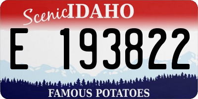 ID license plate E193822
