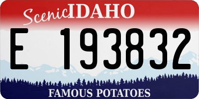 ID license plate E193832