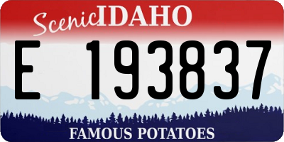 ID license plate E193837