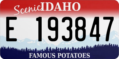 ID license plate E193847