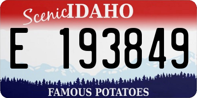 ID license plate E193849
