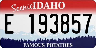 ID license plate E193857
