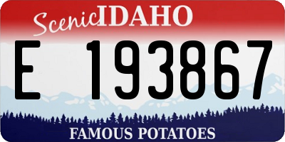 ID license plate E193867