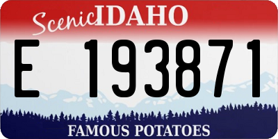 ID license plate E193871
