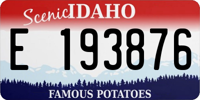 ID license plate E193876