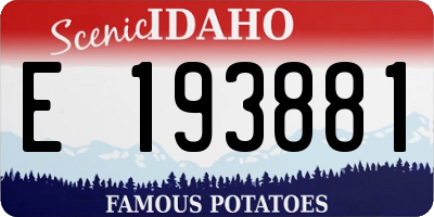 ID license plate E193881