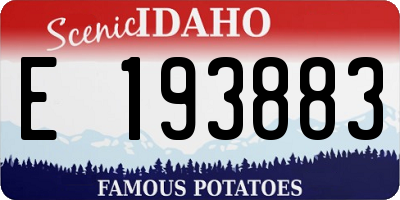 ID license plate E193883