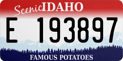 ID license plate E193897