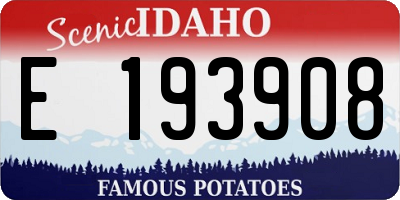 ID license plate E193908