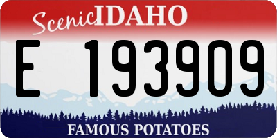 ID license plate E193909