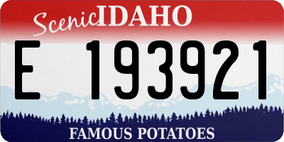 ID license plate E193921