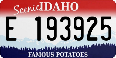 ID license plate E193925