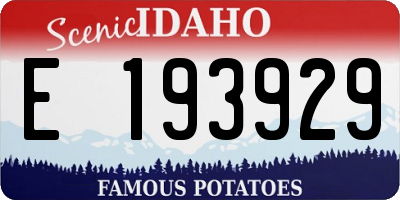 ID license plate E193929