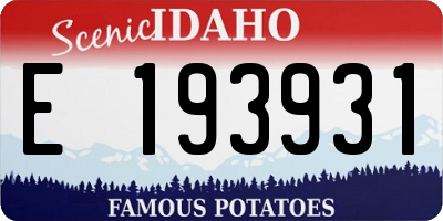 ID license plate E193931