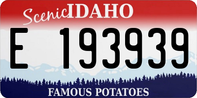 ID license plate E193939
