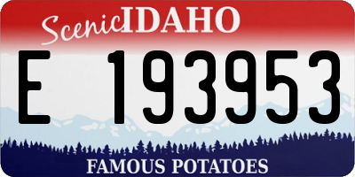 ID license plate E193953