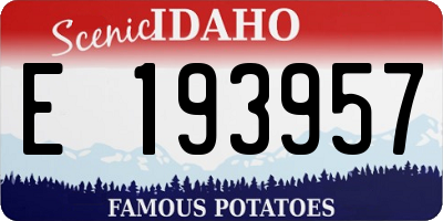 ID license plate E193957