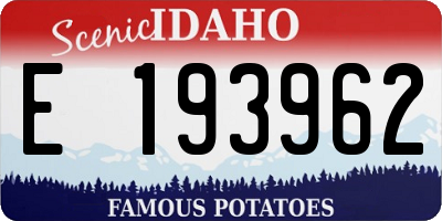 ID license plate E193962