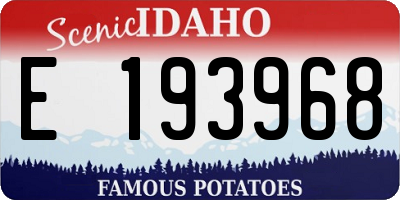 ID license plate E193968