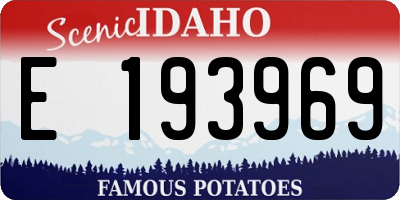 ID license plate E193969