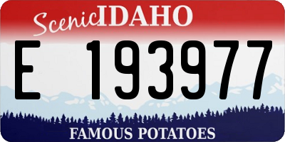 ID license plate E193977