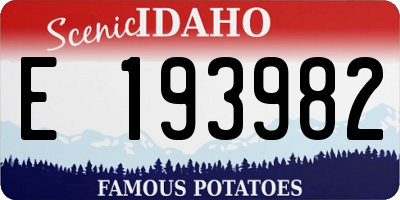 ID license plate E193982