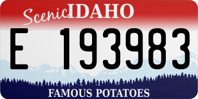 ID license plate E193983