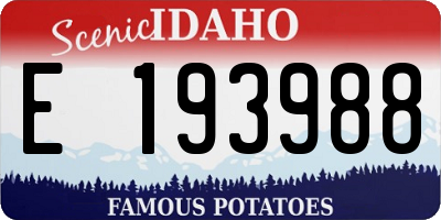 ID license plate E193988