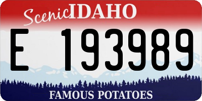 ID license plate E193989