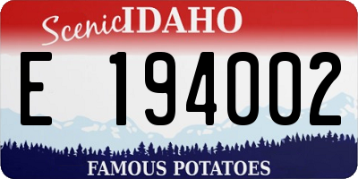 ID license plate E194002