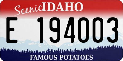 ID license plate E194003