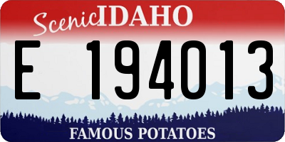 ID license plate E194013