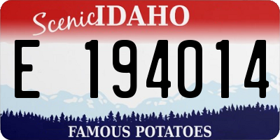 ID license plate E194014